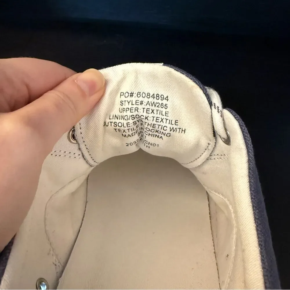 J.Crew Explorer Canvas Laced Sneaker Navy Blue Men’s Size 11.5